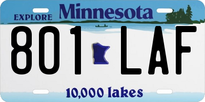 MN license plate 801LAF