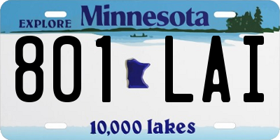 MN license plate 801LAI