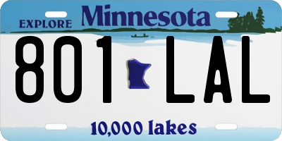 MN license plate 801LAL