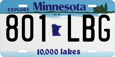 MN license plate 801LBG