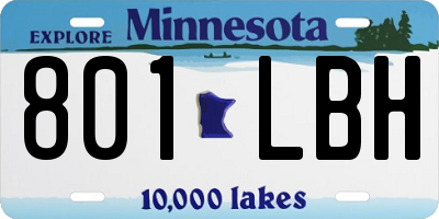 MN license plate 801LBH