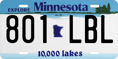 MN license plate 801LBL