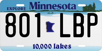 MN license plate 801LBP