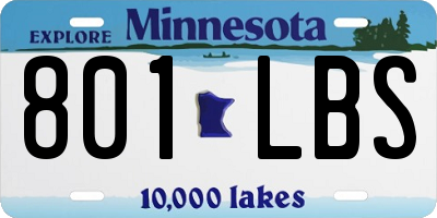 MN license plate 801LBS