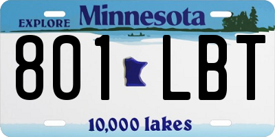 MN license plate 801LBT