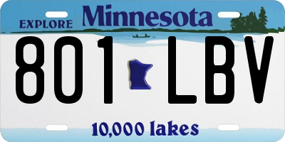 MN license plate 801LBV
