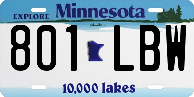MN license plate 801LBW