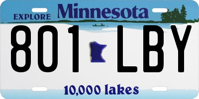 MN license plate 801LBY