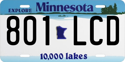 MN license plate 801LCD