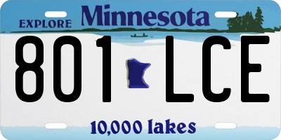 MN license plate 801LCE