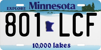 MN license plate 801LCF
