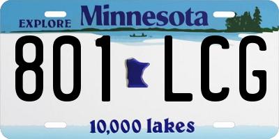 MN license plate 801LCG