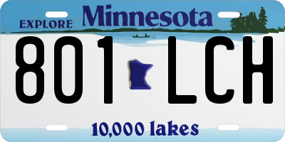 MN license plate 801LCH