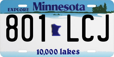 MN license plate 801LCJ
