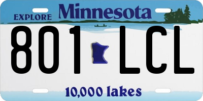 MN license plate 801LCL