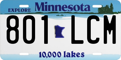 MN license plate 801LCM