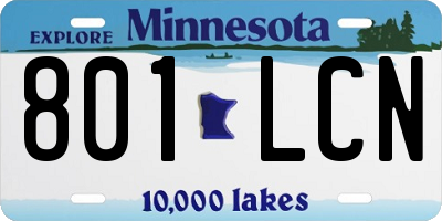 MN license plate 801LCN