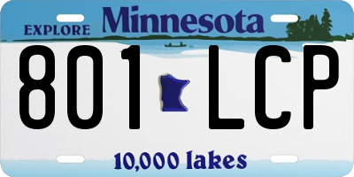 MN license plate 801LCP
