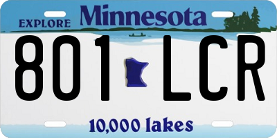 MN license plate 801LCR