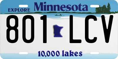 MN license plate 801LCV
