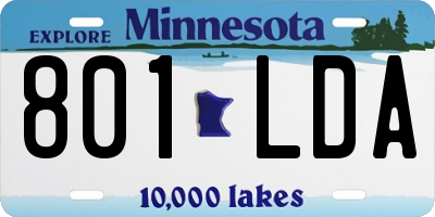 MN license plate 801LDA