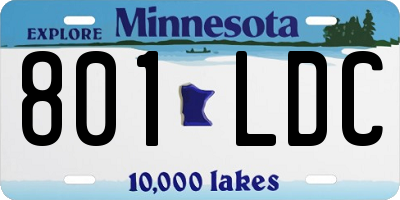 MN license plate 801LDC