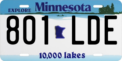MN license plate 801LDE