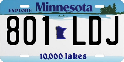 MN license plate 801LDJ