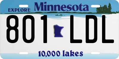 MN license plate 801LDL