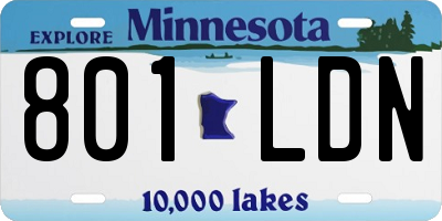 MN license plate 801LDN
