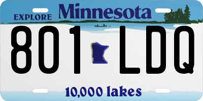 MN license plate 801LDQ