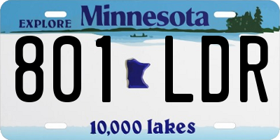 MN license plate 801LDR