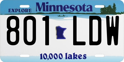 MN license plate 801LDW