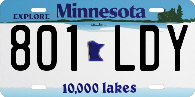 MN license plate 801LDY
