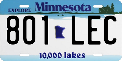 MN license plate 801LEC