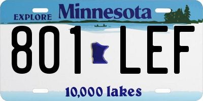 MN license plate 801LEF