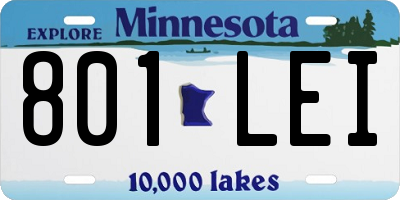 MN license plate 801LEI