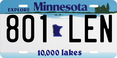 MN license plate 801LEN