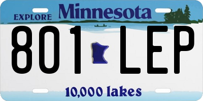 MN license plate 801LEP