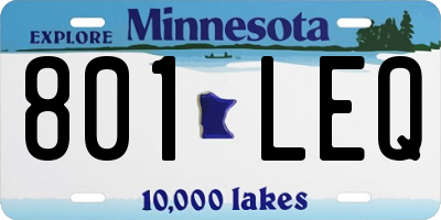 MN license plate 801LEQ