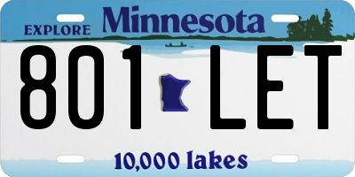MN license plate 801LET