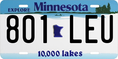 MN license plate 801LEU