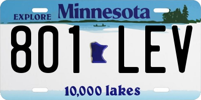 MN license plate 801LEV