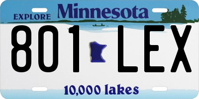 MN license plate 801LEX