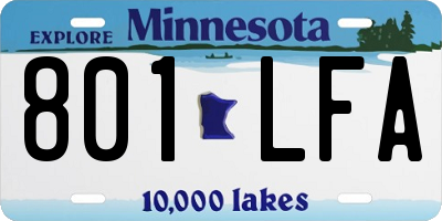 MN license plate 801LFA