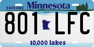 MN license plate 801LFC
