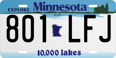 MN license plate 801LFJ