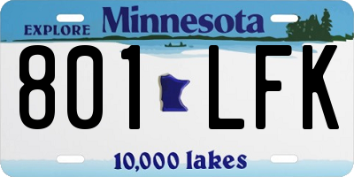MN license plate 801LFK