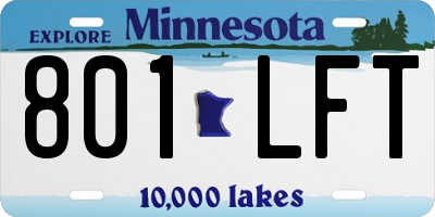 MN license plate 801LFT