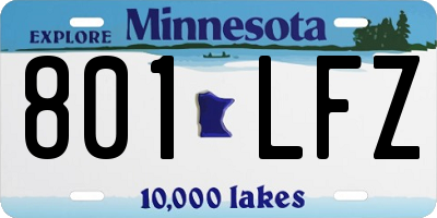 MN license plate 801LFZ